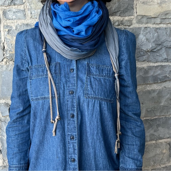 Large Blue Scarf - Picture 2 of 5